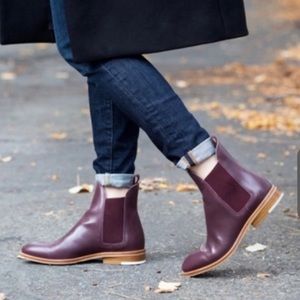 Everlane The Modern Chelsea Ankle Boot in Burgundy size 8.5 with shoe polish